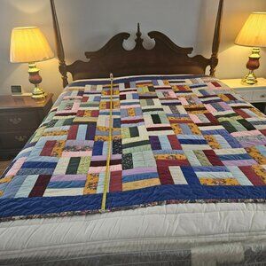 Quilt Amish Handmade Rail Fence 67x80 Full-Size Bed Oversized Twin Lancaster PA